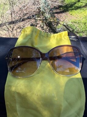 GUCCI Ombré Brown Gradient Women's Sunglasses